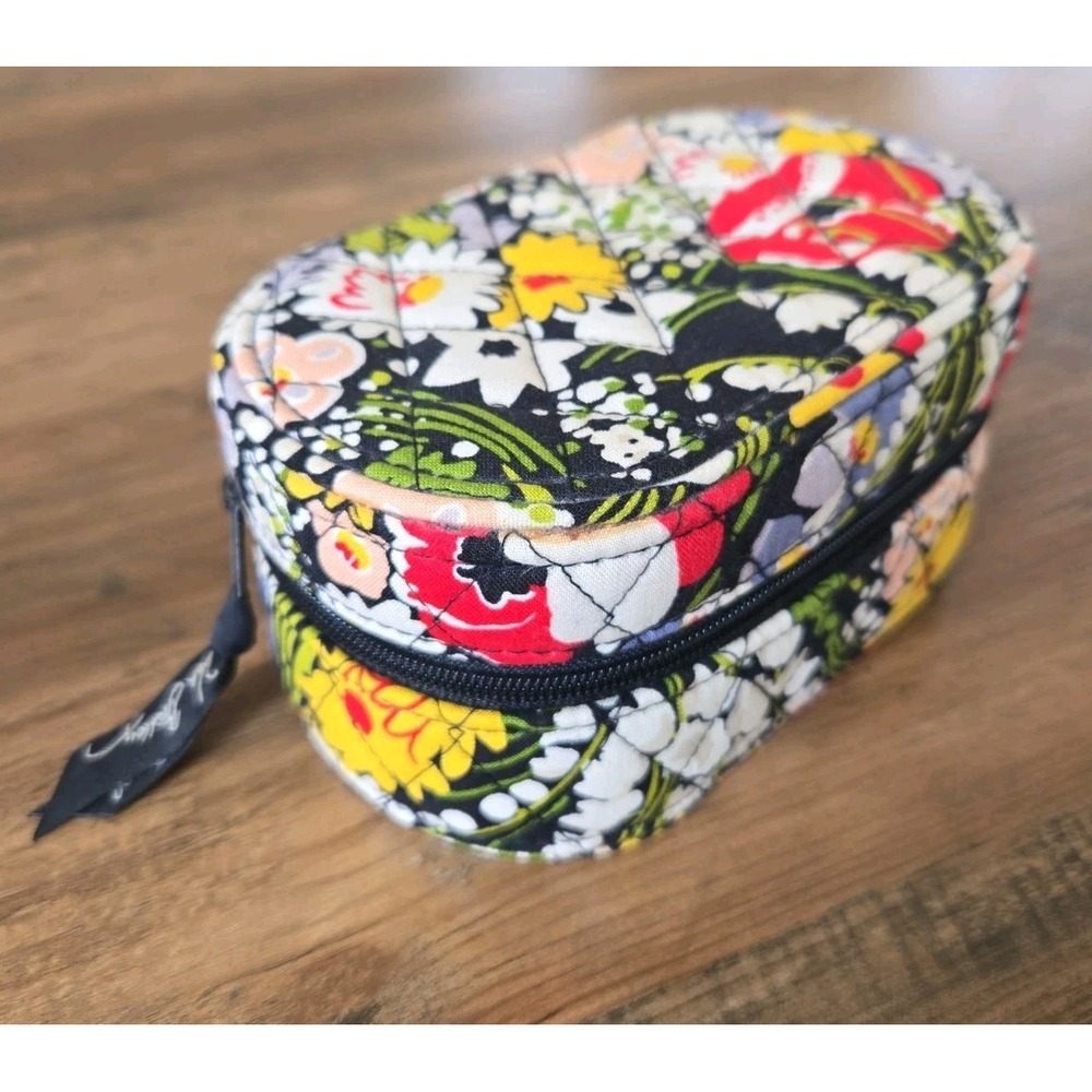 VTG Vera Bradley Poppy Field Floral Zip Close Jewelry Case Travel 100% Cotton